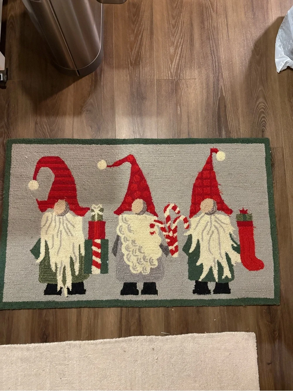 Holiday Gnome Doormat in Red and Green